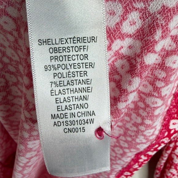 New Adrianna Papell Floral Print Ruffle Neck 3/4 Sleeve Blouse size 3X Red/White - Picture 3 of 8